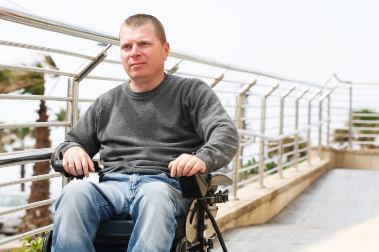 man on a wheelchair