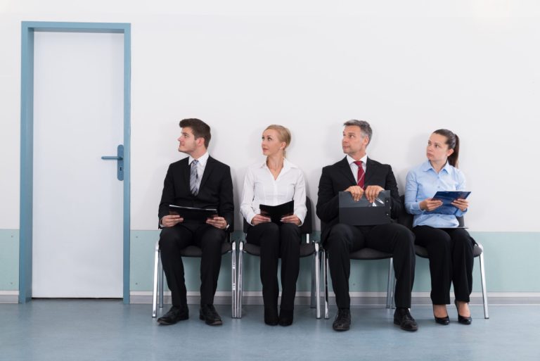candidates waiting for their turn during job interview